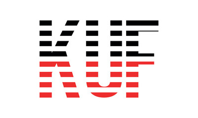 KUF three initial letter iconic line negative space minimal logo design vector template. monogram, abstract, wordmark, business, typography, minimalist, brand, company, flat, modern, unique, simple