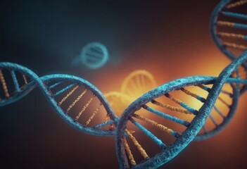 DNA molecules on the beautiful backdrop