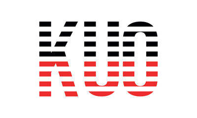 KUO three initial letter iconic line negative space minimal logo design vector template. monogram, abstract, wordmark, business, typography, minimalist, brand, company, flat, modern, unique, simple