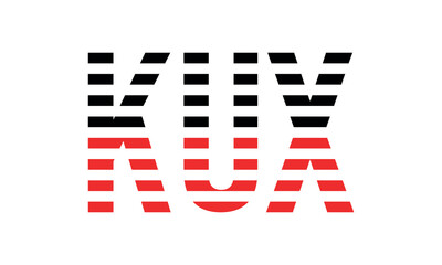 KUX three initial letter iconic line negative space minimal logo design vector template. monogram, abstract, wordmark, business, typography, minimalist, brand, company, flat, modern, unique, simple