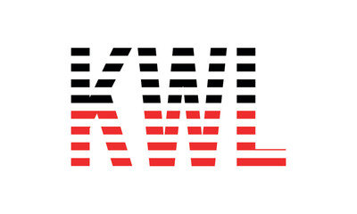 KWL three initial letter iconic line negative space minimal logo design vector template. monogram, abstract, wordmark, business, typography, minimalist, brand, company, flat, modern, unique, simple