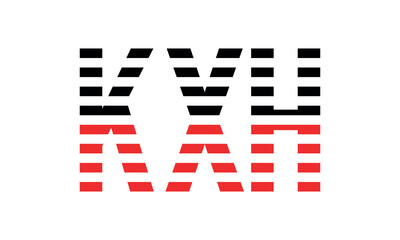 KXH three initial letter iconic line negative space minimal logo design vector template. monogram, abstract, wordmark, business, typography, minimalist, brand, company, flat, modern, unique, simple