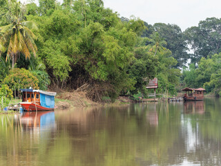 Fototapeta na wymiar Tha Chin River at Sam Chuk, Suphanburi, Thailand