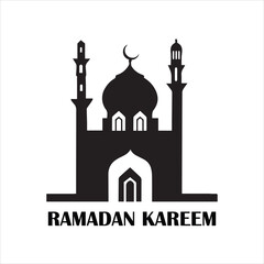 Ramadan Kareem silhouette of mosque in black, mosque, mubarak, muslim,  ramadan,