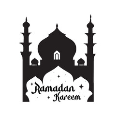 Ramadan Kareem silhouette of mosque in black, mosque, mubarak, muslim,  ramadan,