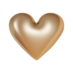 Realistic golden heart . Symbol of love. Valentines day card. 3d isolated on white background. Vector illustration