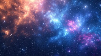 Abstract Cosmic Starfield Universe Galaxy colorful Light Blue Banner Background Wallpaper