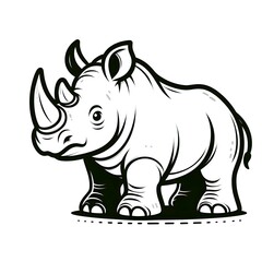 Rhino vector black silhouette vector illustration design artwork