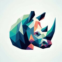 Rhino low poly abstract logo