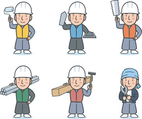 ガテン系職人のイラストセット