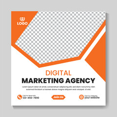 Corporate modern digital marketing agency social media post design template