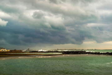Jour de temp&ecirc;te au bord de mer