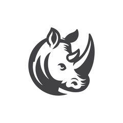 Rhino head vector black silhouette vector illustration design artwork