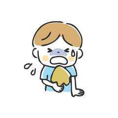 嘔吐する子供のイラスト