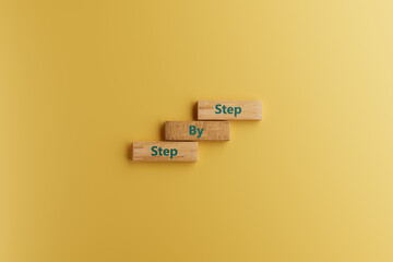 Step by step. pieces of wood showing step by step