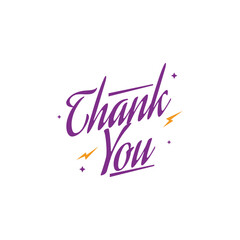 Vector illustration of thank you lettering perfect for greeting card template