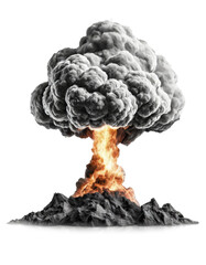 Mushroom Shaped Cloud - Atomic Bomb Explosion - Bombing of Open Area