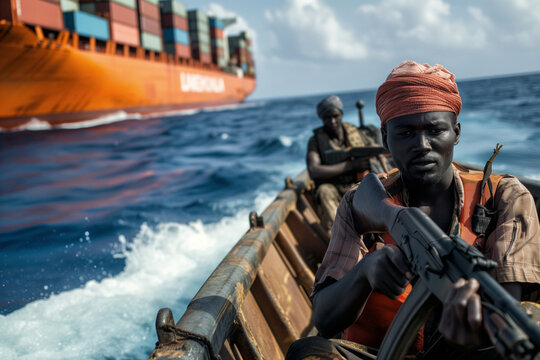 Armed pirates attack container ships at sea