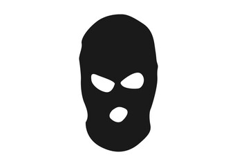 Icono negro de antifaz de ladrón o criminal. - obrazy, fototapety, plakaty