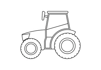 Icono negro de tractor en fondo blanco.