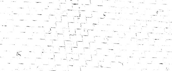 Vector grunge black and white seamless pattern. monochrome abstract texture, background of cracks, scuffs, chips, stains, ink spots, lines, white dust and scratches on a transparent background.