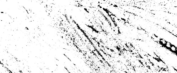 Vector grunge overlay layer, abstract black and white  background, monochrome vintage surface with dirty pattern, white dust and scratches on a transparent background.