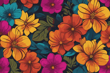 seamless background with flowers
