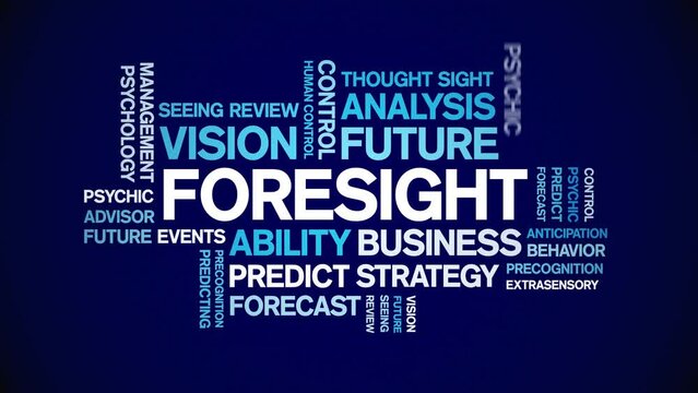 Foresight animated tag word cloud;text design animation kinetic typography seamless loop.