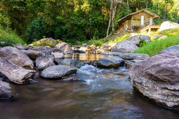 Waterfall stream during the dry season