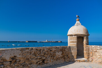 Fortress of Santa Catalina in Cadiz (Castillo de Santa Catalina). Fortification building in South-West Spain, Andalusia.