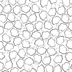 Thought cloud seamless pattern isolated on white background