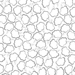 Thought cloud seamless pattern isolated on white background