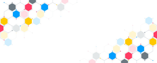 Abstract design element with geometric background of hexagons shape pattern