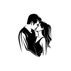 man woman couple kissing silhouette
