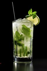 Tasty mojito cocktail, alcohol drinks. Cocktail bar.