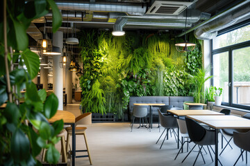 Interior of office with flora and vertical gardens - obrazy, fototapety, plakaty