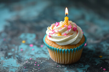 Celebratory Birthday Cupcake, A Sweet Treat for Joyful Occasions"