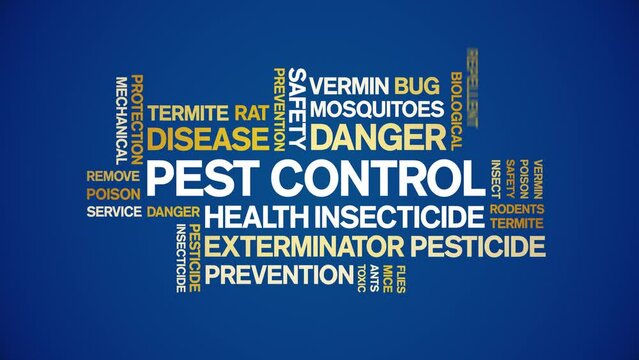 Pest Control animated word cloud;text design animation tag kinetic typography seamless loop.