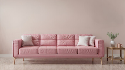 Pink sofa in the living room, Valentine's Day, Vintage Style - Generative AI illustration