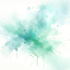  A watercolor texture background with a mint color theme. Watercolor Blue Abstract Design.