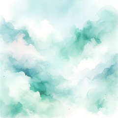  A watercolor texture background with a mint color theme. Watercolor Blue Abstract Design.