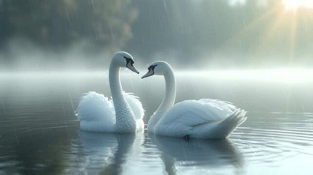 swans on the lake
