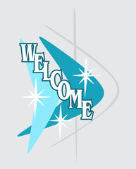 welcome sign with white background