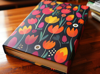 Buch mit Blumen bedruckt, Tulpen