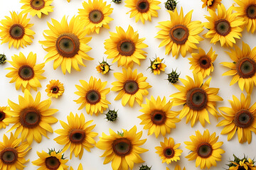 seamless pattern with sunflowers