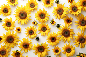 seamless pattern with sunflowers
