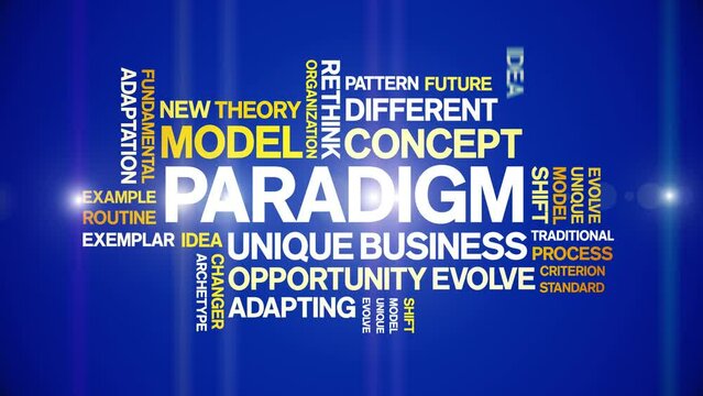Paradigm animated word cloud;text design animation tag kinetic typography seamless loop.