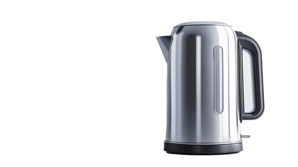 A modern electric kettle with temperature control, on a white solid background. 