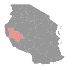 Katavi Region map, administrative division of Tanzania. Vector illustration.