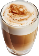 Latte macchiato with decoration in glass cup 2 latte art